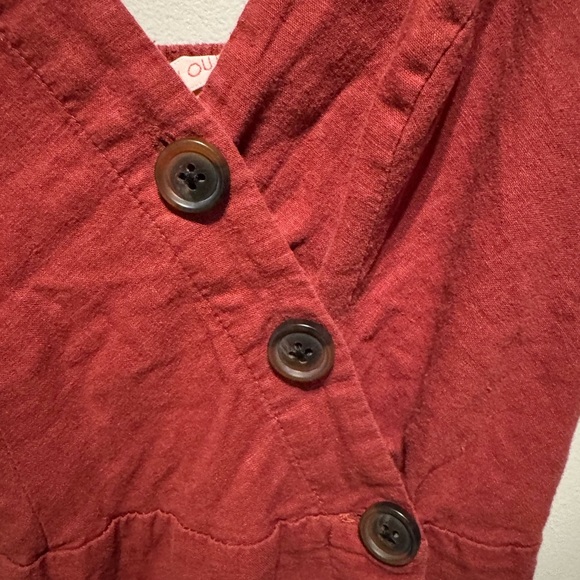 Urban Outfitters UO Amber Button-Down Linen Midi Dress Small - Picture 3 of 11